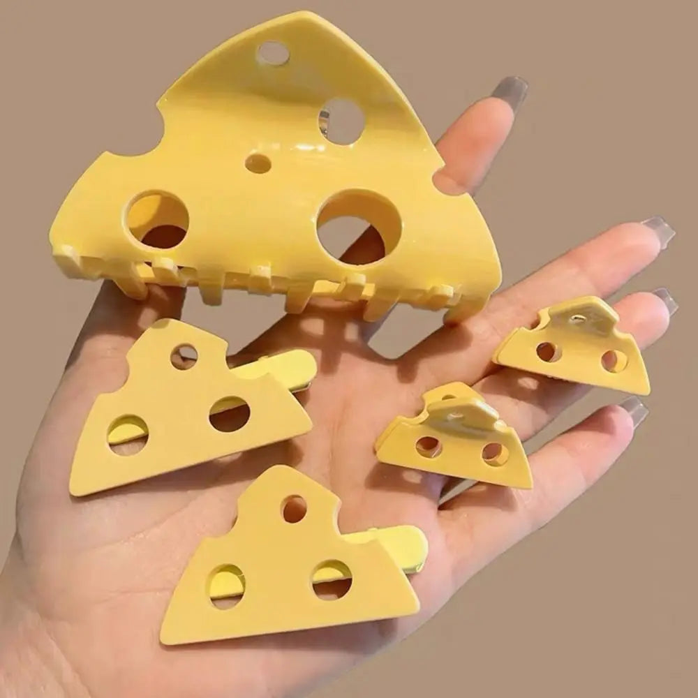Yellow Cheese Hair Claw Clip – Cute Plastic Triangle Hairpin