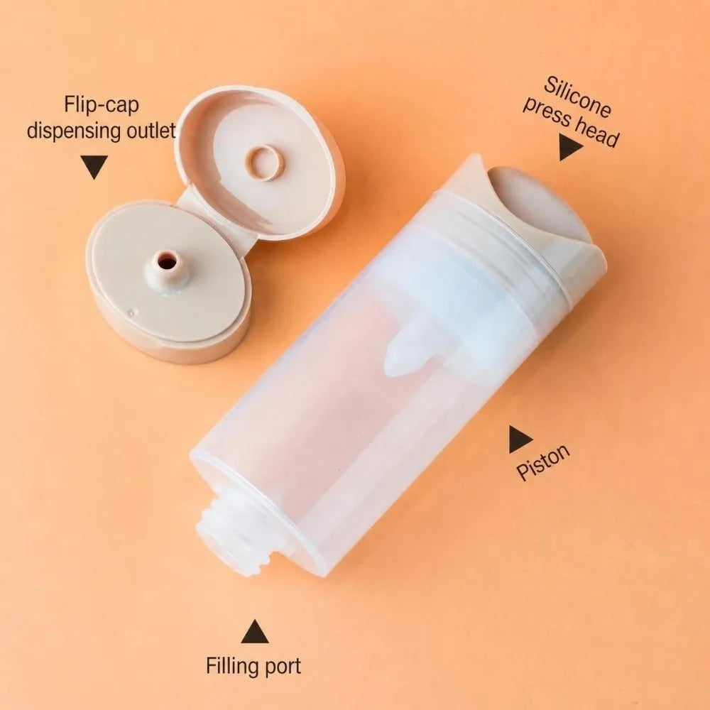Vacuum Travel Bottles 50/80ml – Leakproof Airless Pump Dispenser