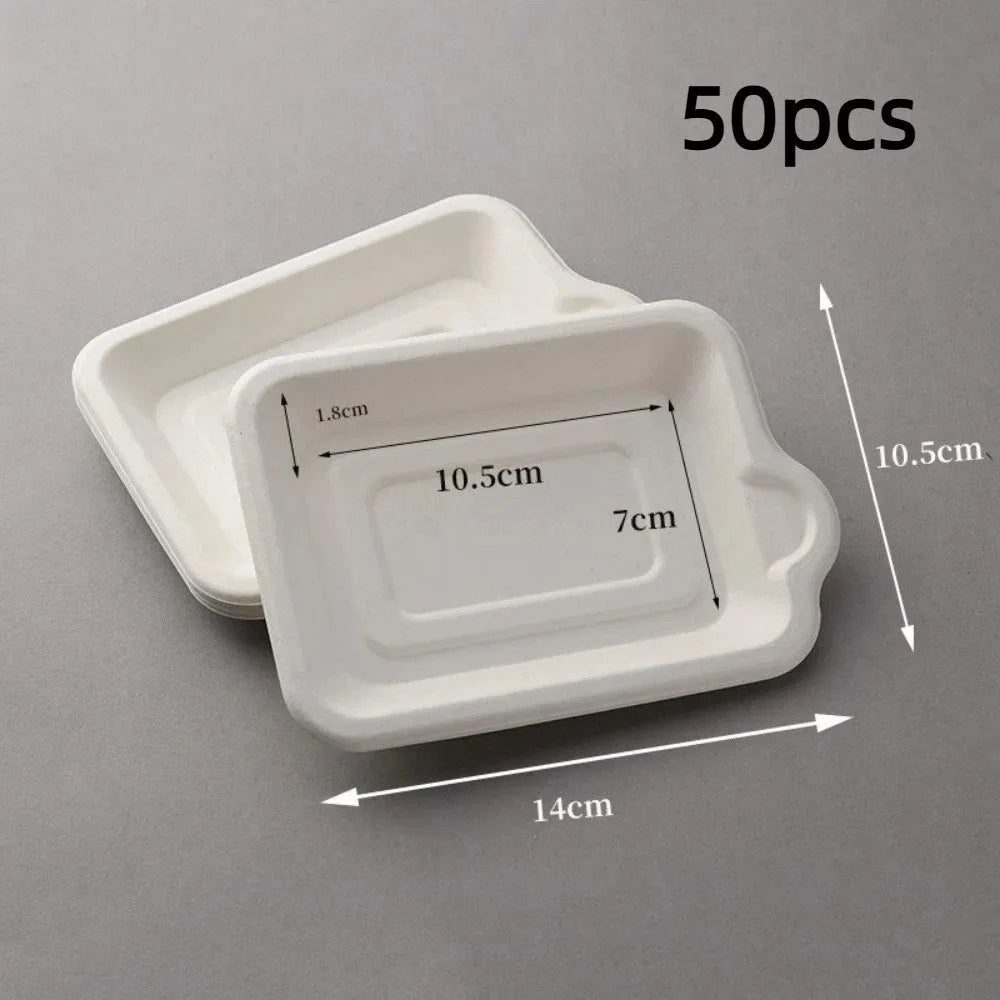 50-Pack Disposable Square Paper Plates | Eco-Friendly Party