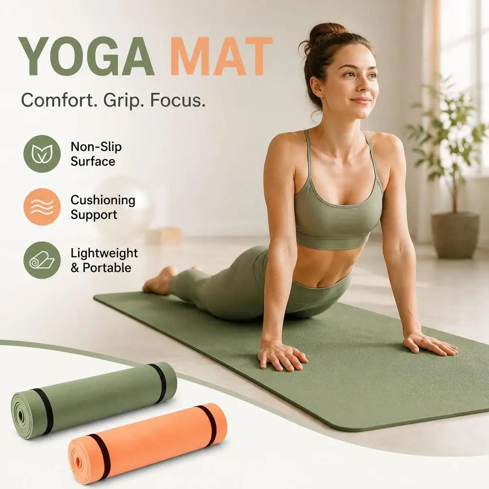 Thick EVA Foam Yoga Mat – Non-Slip Exercise & Pilates Mat