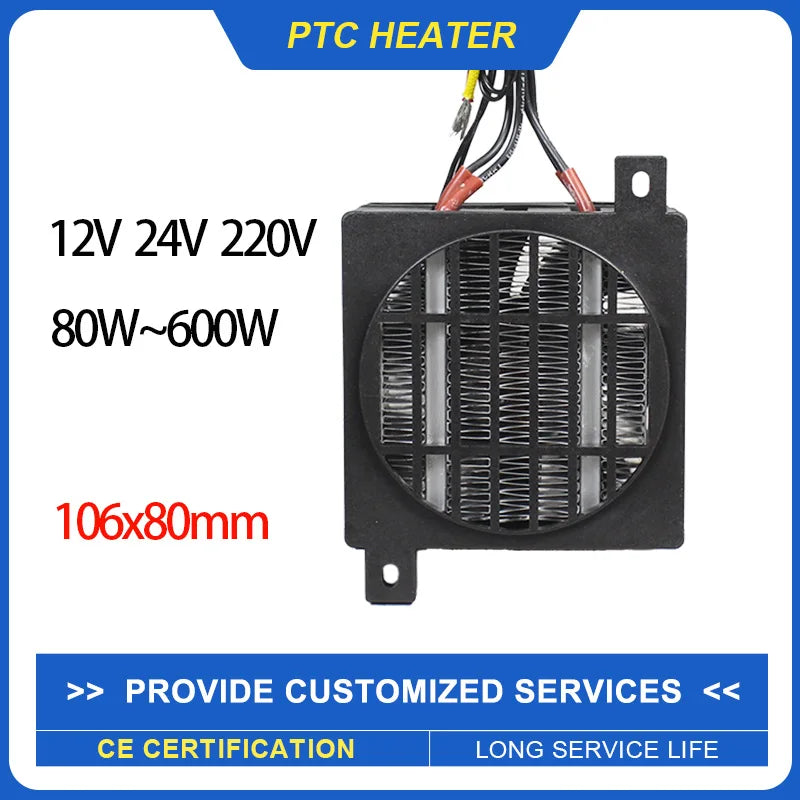 Insulated PTC Fan Heater Element 80W–600W | 12V–220V CE