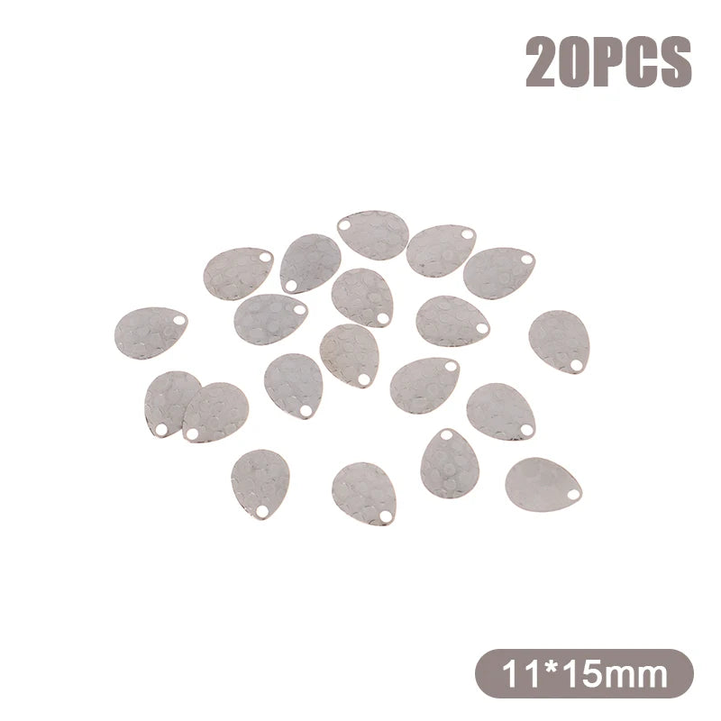 20-Pack Metal Fishing Spinner Blades – DIY Lure Accessories