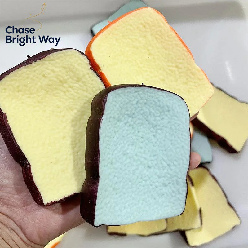 Toast Squeeze Fidget Toy – Slow-Rebound Silicone Desk Ornament