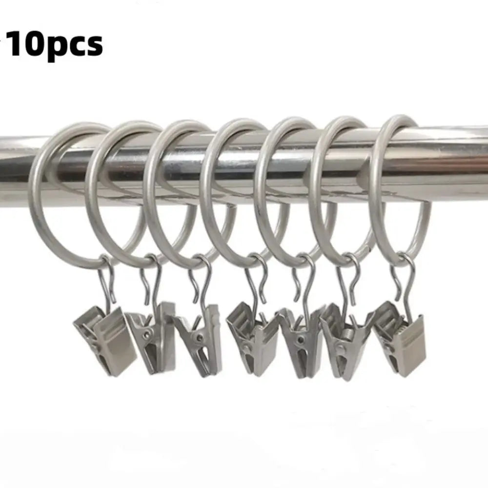 10-Pack Metal Curtain Ring Clips – Rustproof Hanging Rings