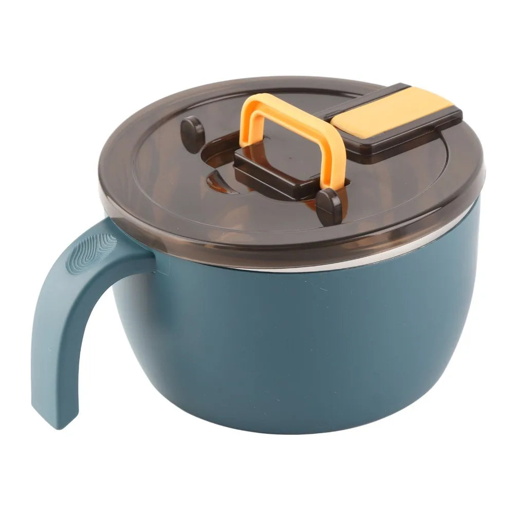 Stainless Steel Noodle Bowl 1300ml – Side Handle & Utensils