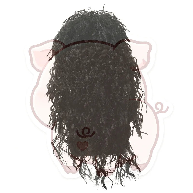 Men's Long Curly Black Cosplay Wig – Fluffy Rock Party Wig