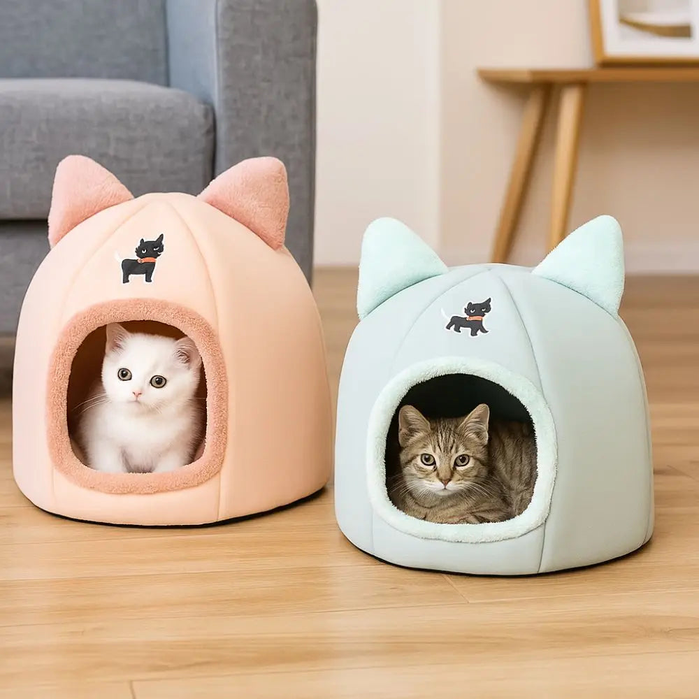 Pumpkin Cat Bed – Cozy Enclosed Pet Cave for Cats & Small Dogs