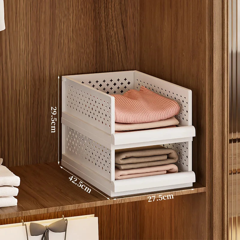 Stackable Pull-Out Drawer Storage Bins Organizer | 1-2 Layer