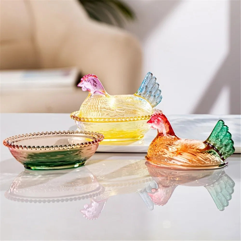 Chicken Shaped Candy Dish with Lid – Hen on Nest Decor