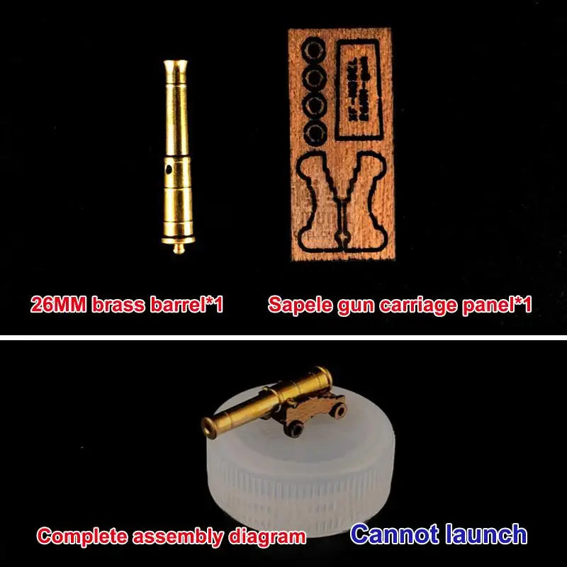 Sapele Wood Cannon Carriage Set – Ancient Ship Model Accessories