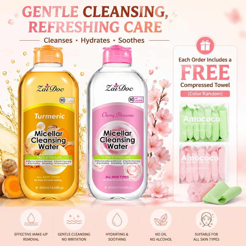 ZaiDoc Micellar Cleansing Water Turmeric & Cherry Blossom 400ml