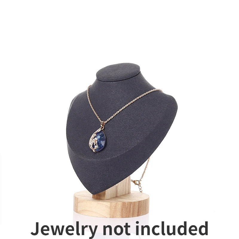 Velvet Bust Necklace Display Stand – Heart-Shaped Jewelry Organizer