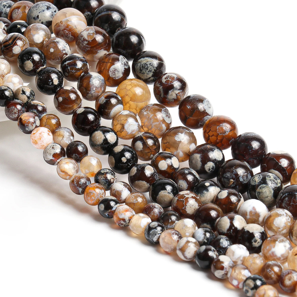 Sky Blue Fire Agate Beads 6/8/10mm – DIY Jewelry Strand