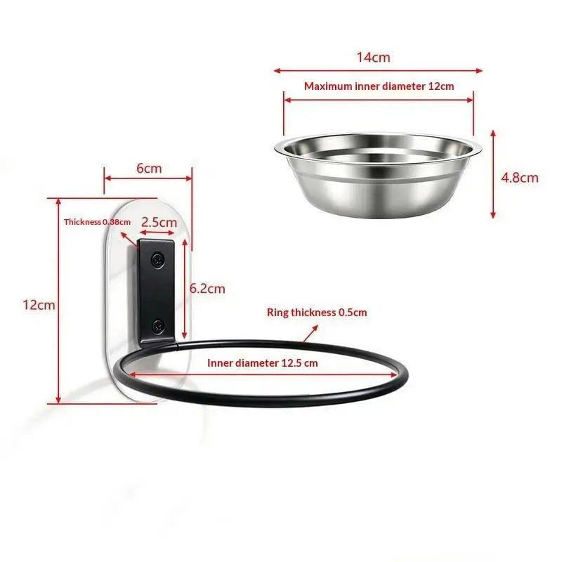 Wall Mounted Pet Bowl – No-Drill Stainless Steel Feeder