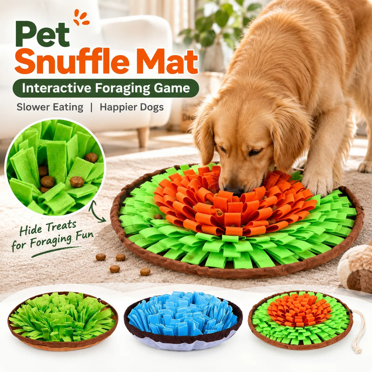 Pet Snuffle Mat for Dogs – Slow Feeder Interactive Foraging Toy