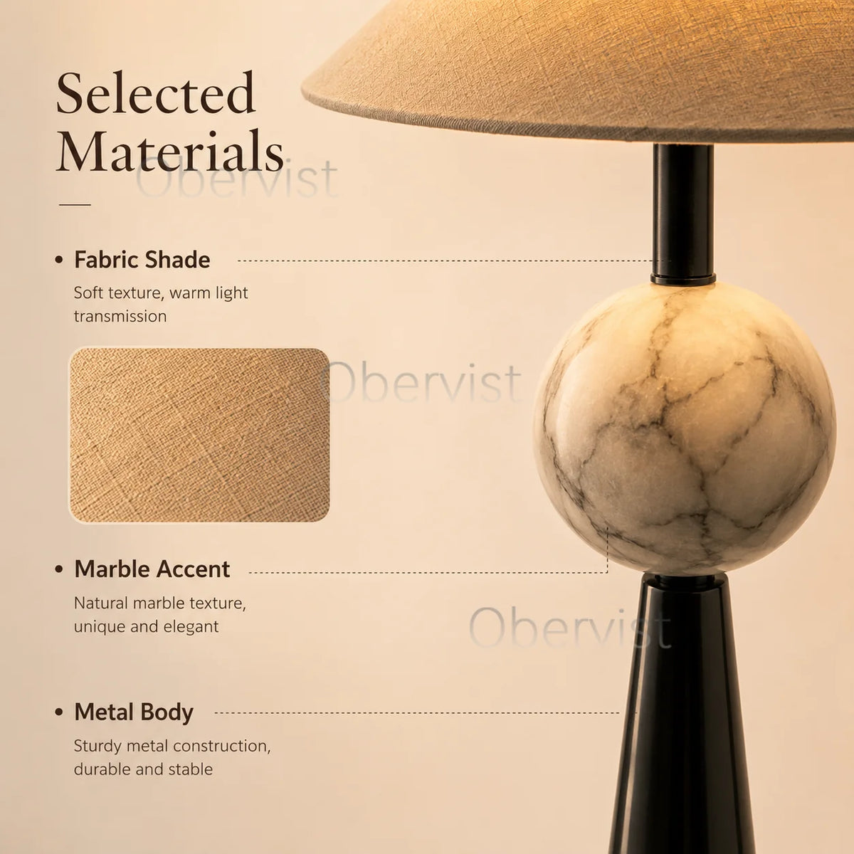 Textured Fabric Shade Floor Lamp | Modern Standing Light