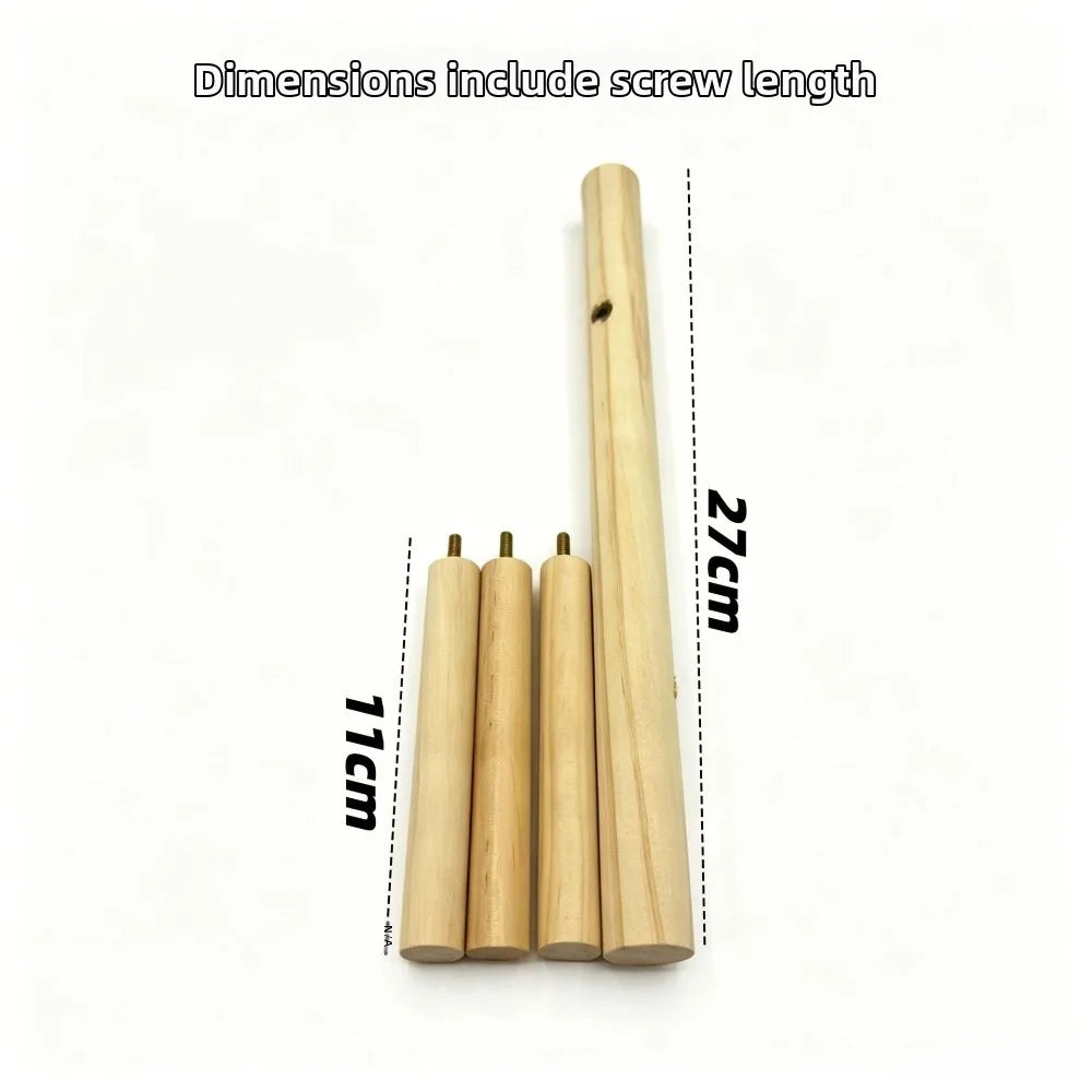 Natural Wood Rotating Ladder Parrot Swing – 3/4 Layer Cage