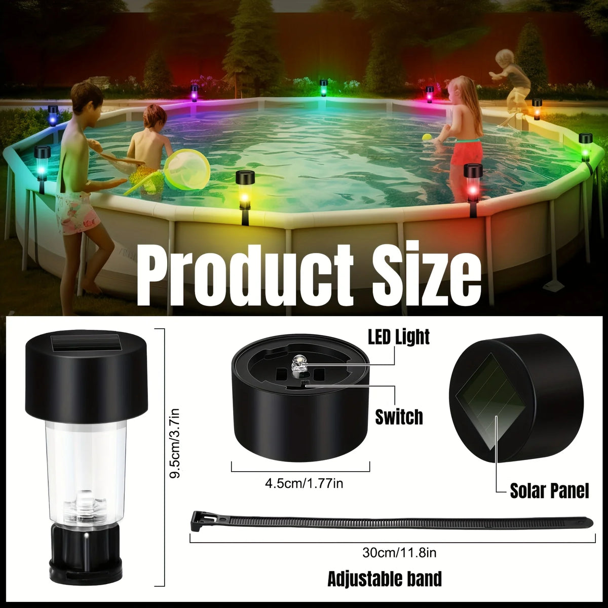 Solar Pool Fence Lights – Waterproof LED Lamps (1–12 Pack)