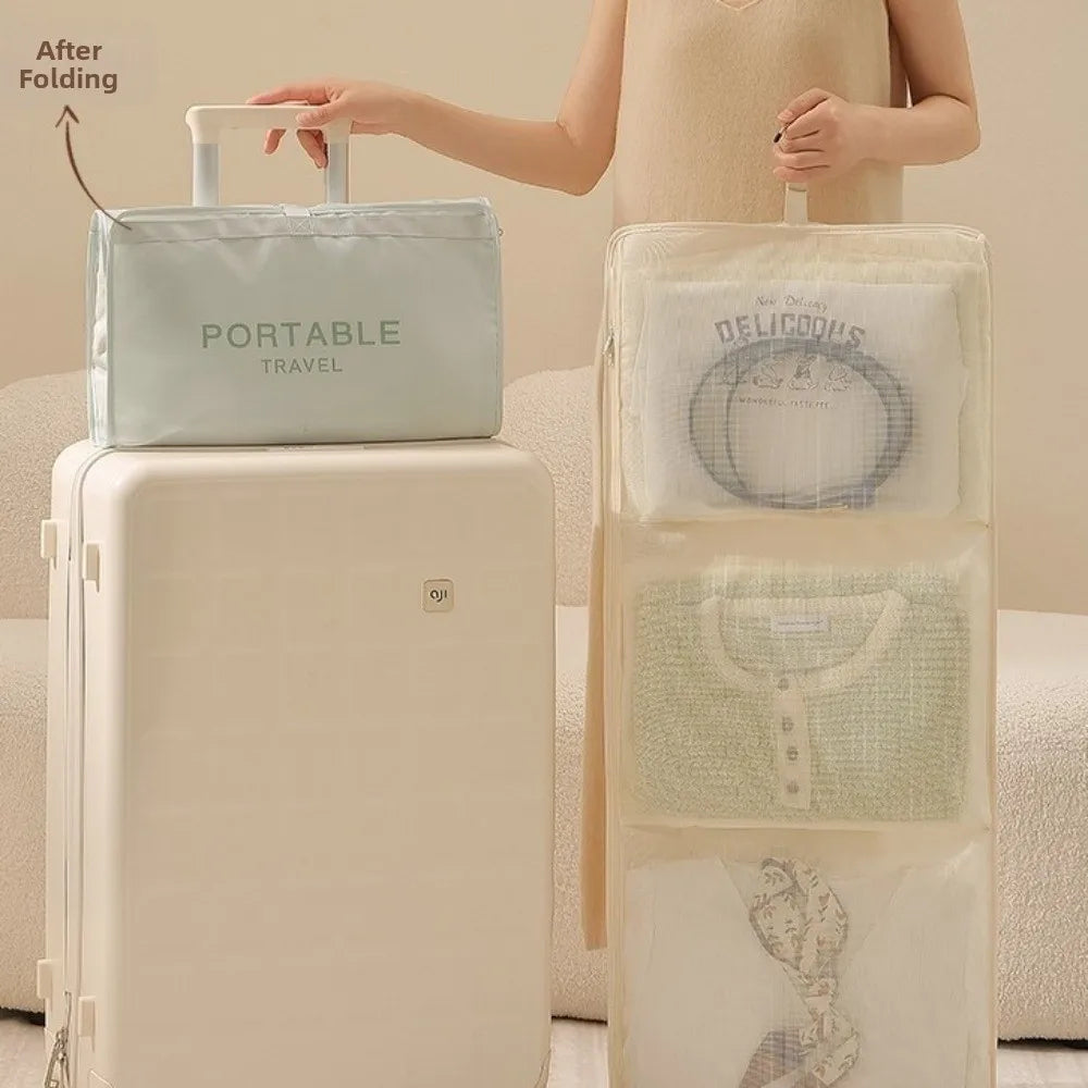 Hanging Clothes Organizer – Foldable Twill Fabric Multi-Pocket