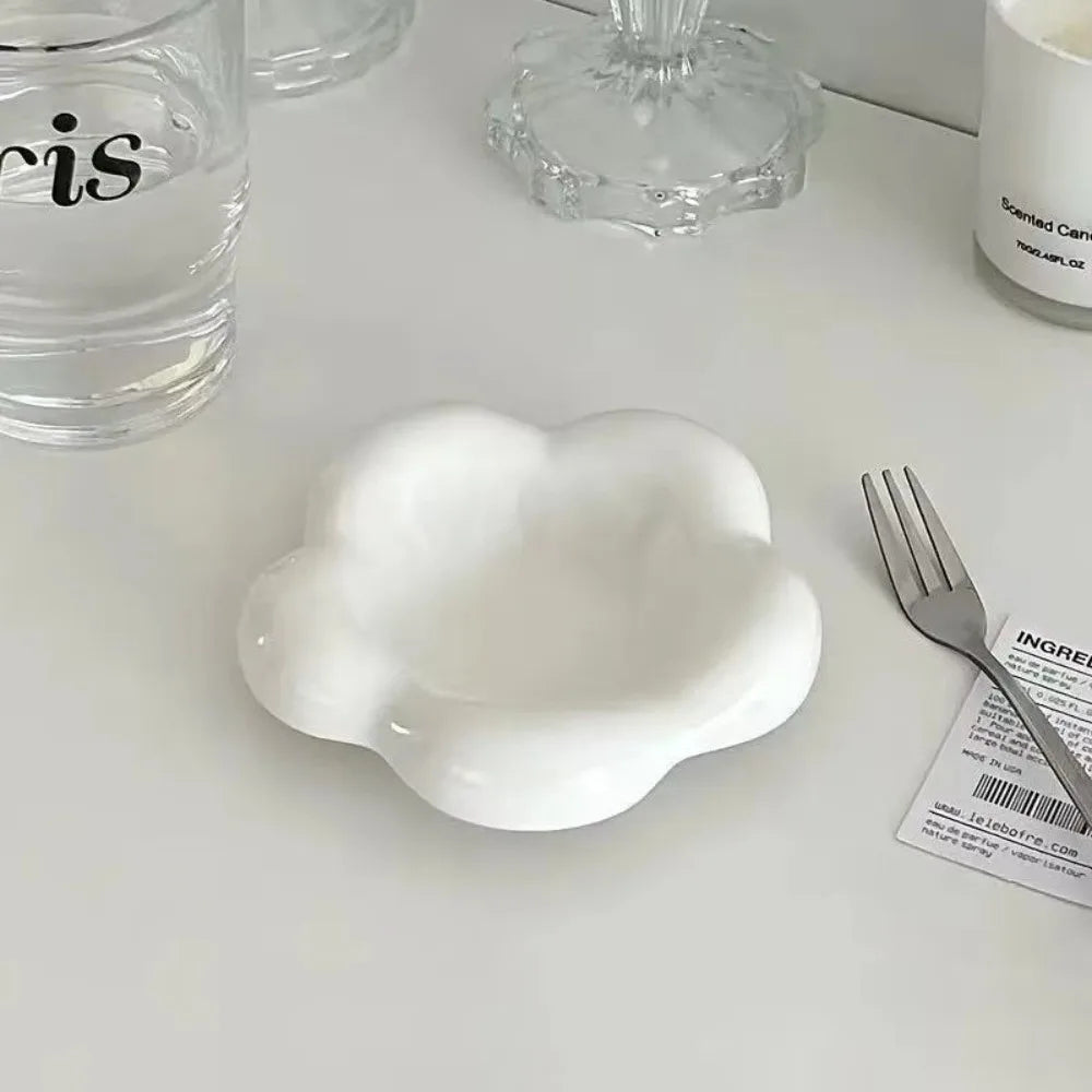 Nordic Ceramic Sauce Bowl – Heart & Flower Mini Seasoning Dish