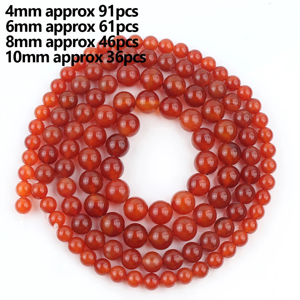 Red Agate Carnelian Loose Stone Beads 8mm – DIY Jewelry