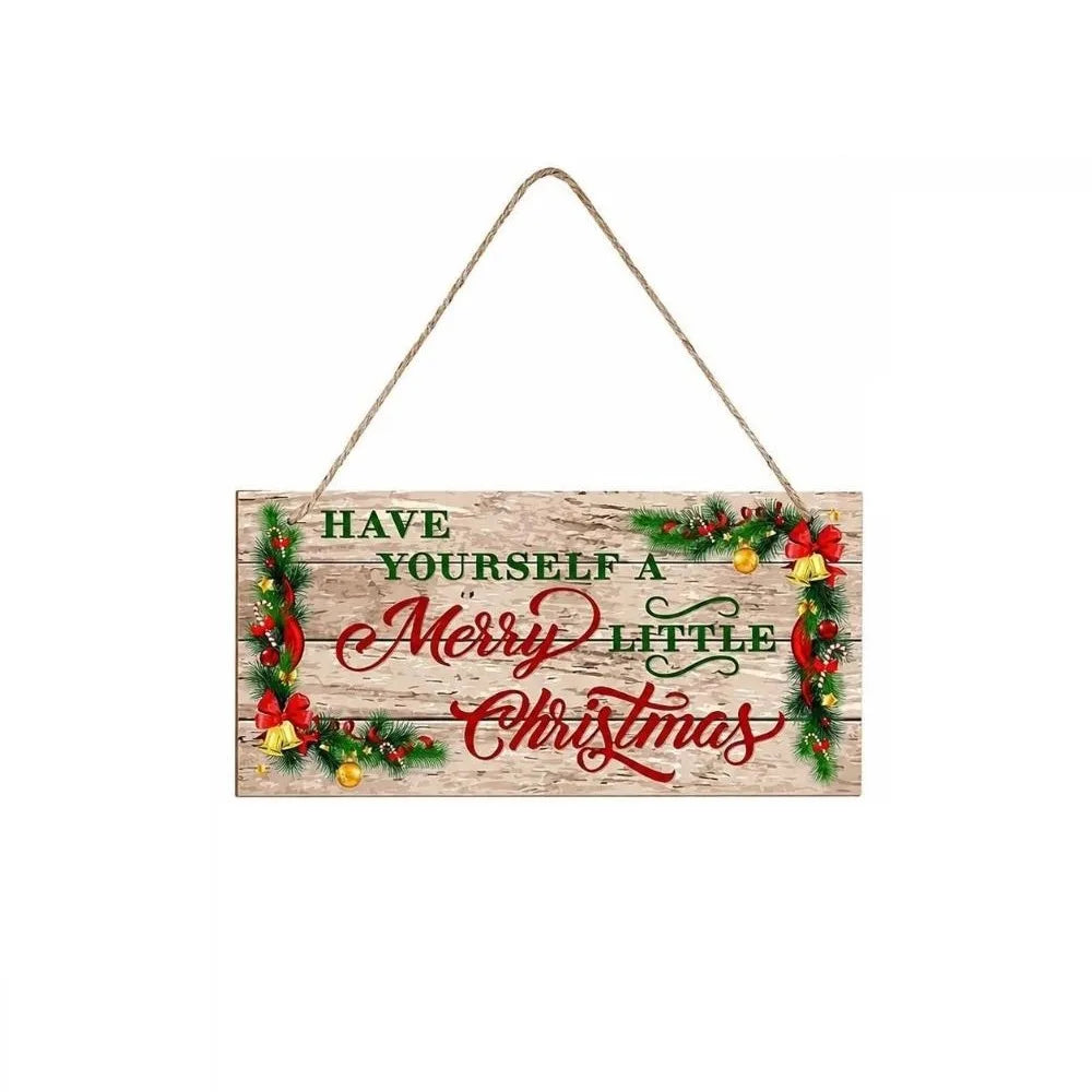 Rustic Wooden Christmas Hanging Wall Decor Welcome Sign