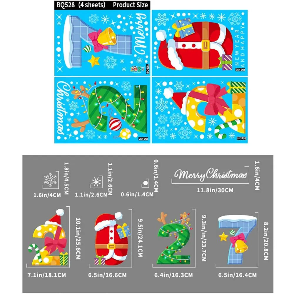 Christmas Window Clings – Snowflake Snowman Santa Glass Decals