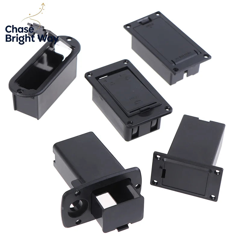 Active Bass Guitar 9V Battery Box Holder with Plug & Cable