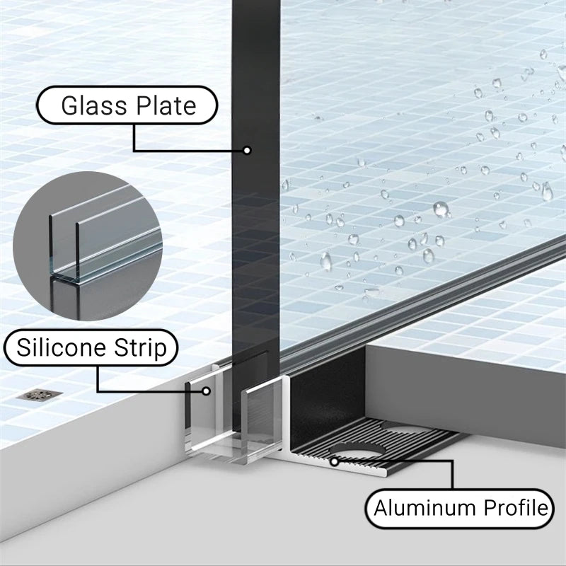 Recessed Bathroom LED Aluminum Profile F/T-Shape Shower Channel