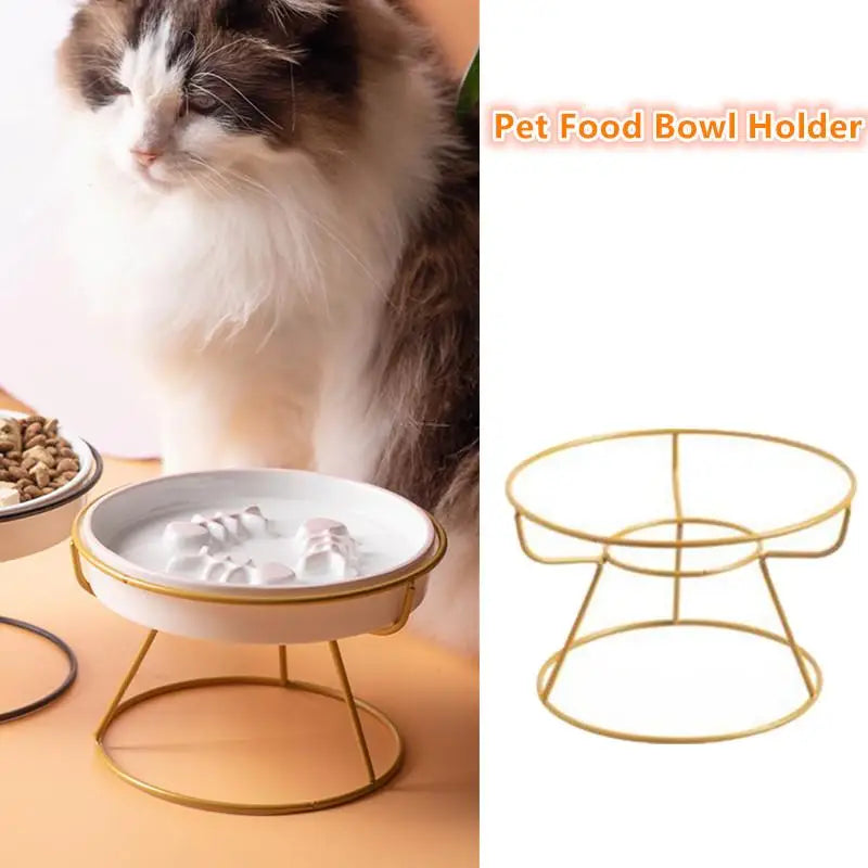 Elevated Iron Pet Bowl Stand – Raised Feeder for Cats & Dogs