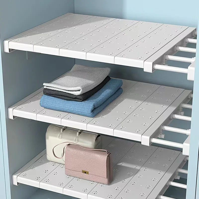 Expandable Closet Shelf Organizer – Punch-Free Retractable Divider