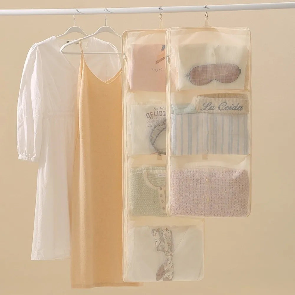 Hanging Clothes Organizer – Foldable Twill Fabric Multi-Pocket