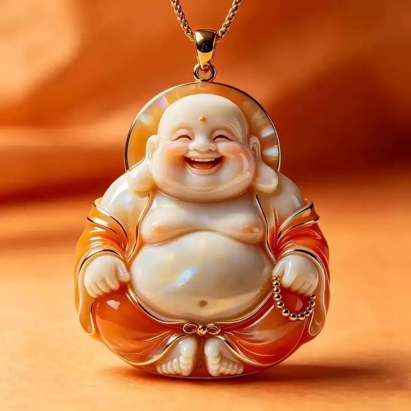 Blue Jade Gourd Dragon Pendant Necklace | Oriental Lucky Charm