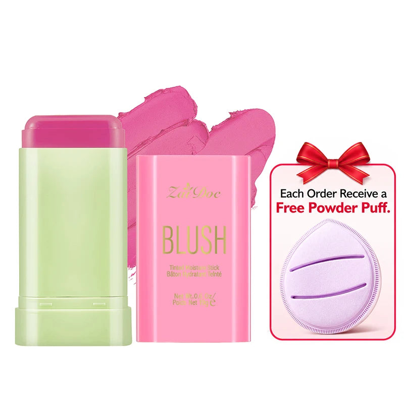 ZaiDoc Blush Stick Set – 9 Matte Shades with Puff Applicator
