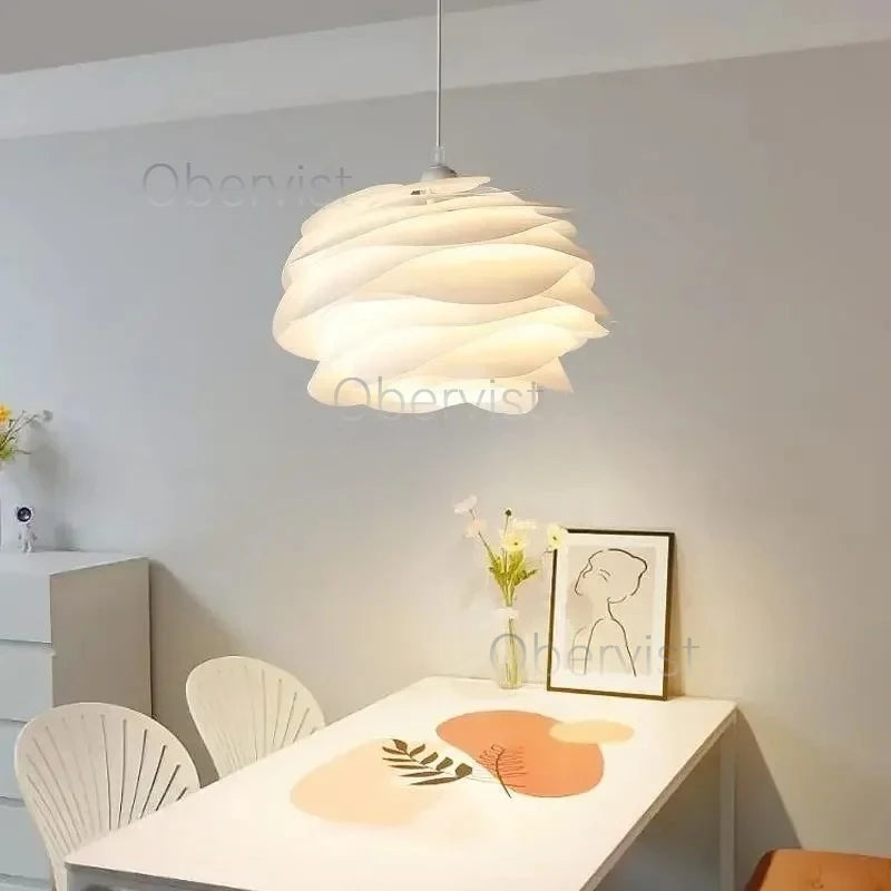 White Rose Petal Pendant Light – Acrylic Chandelier E27