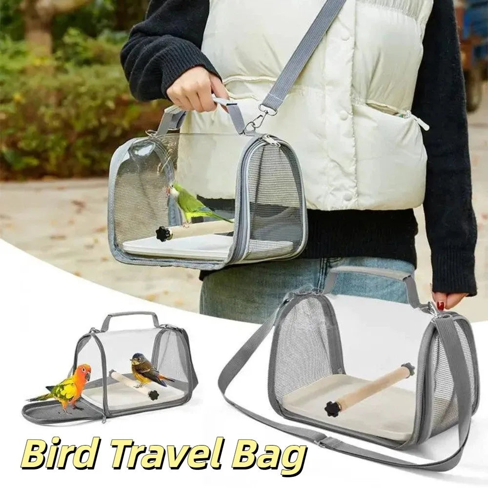 Foldable Breathable Mesh Bird Travel Carrier Cage | Portable