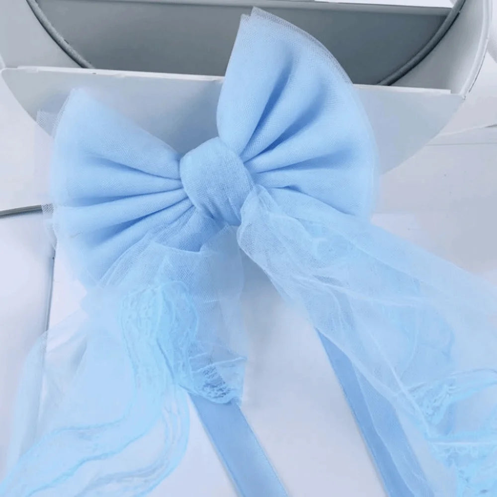 Lace Bow Curtain Tiebacks – Jacquard Holdbacks, White