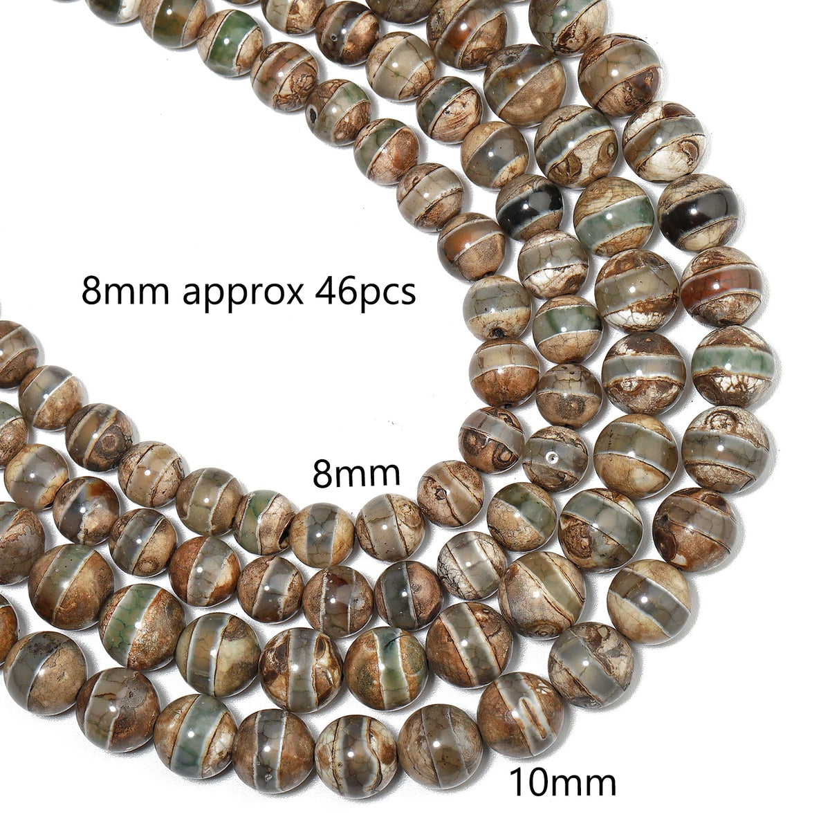 Tibetan Dzi Agate Natural Stone Round Beads | DIY Jewelry