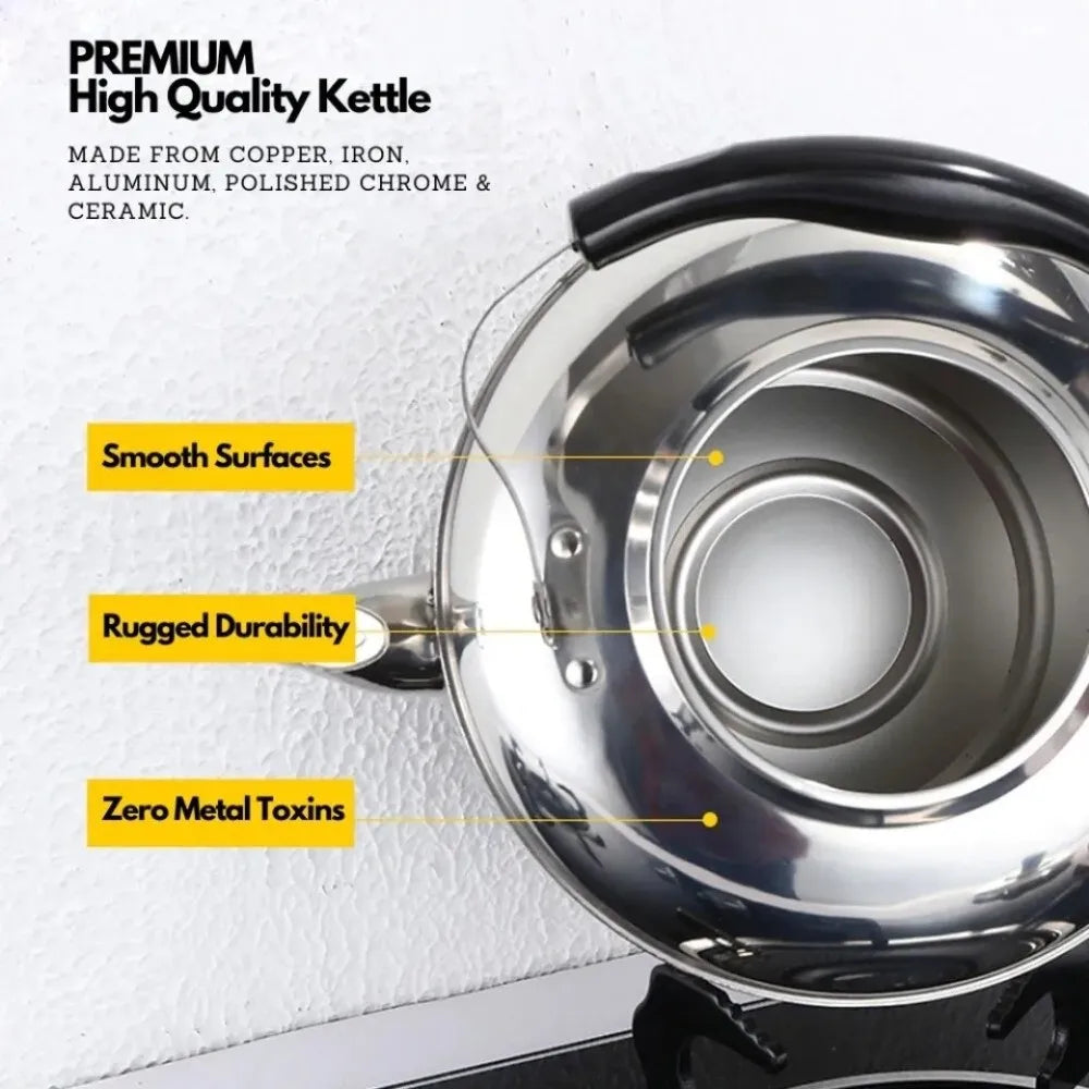 Stainless Steel Whistling Teapot – Stovetop Kettle 4L & 7L