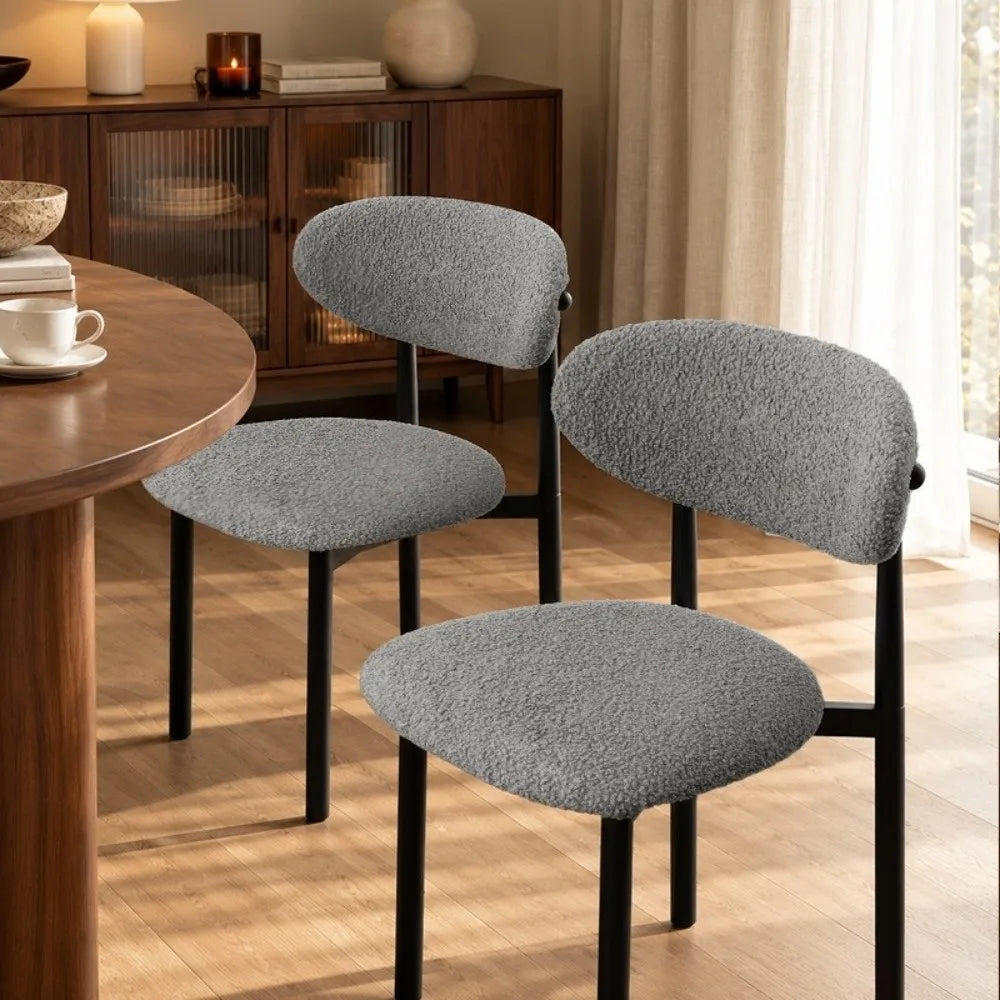 Teddy Fleece Dining Chair Cover – Stretch Anti-Scratch Slipcover