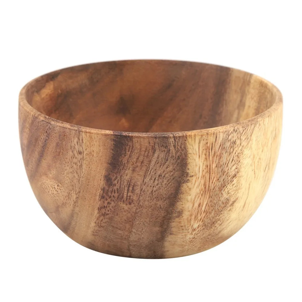 Solid Wood Salad & Rice Bowl – Burr-Free, Deep, Multi-Size