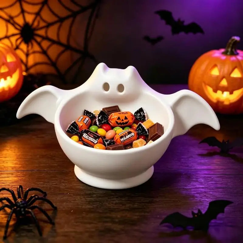 Halloween Bat Candy Bowl – Gothic Snack Serving Dish