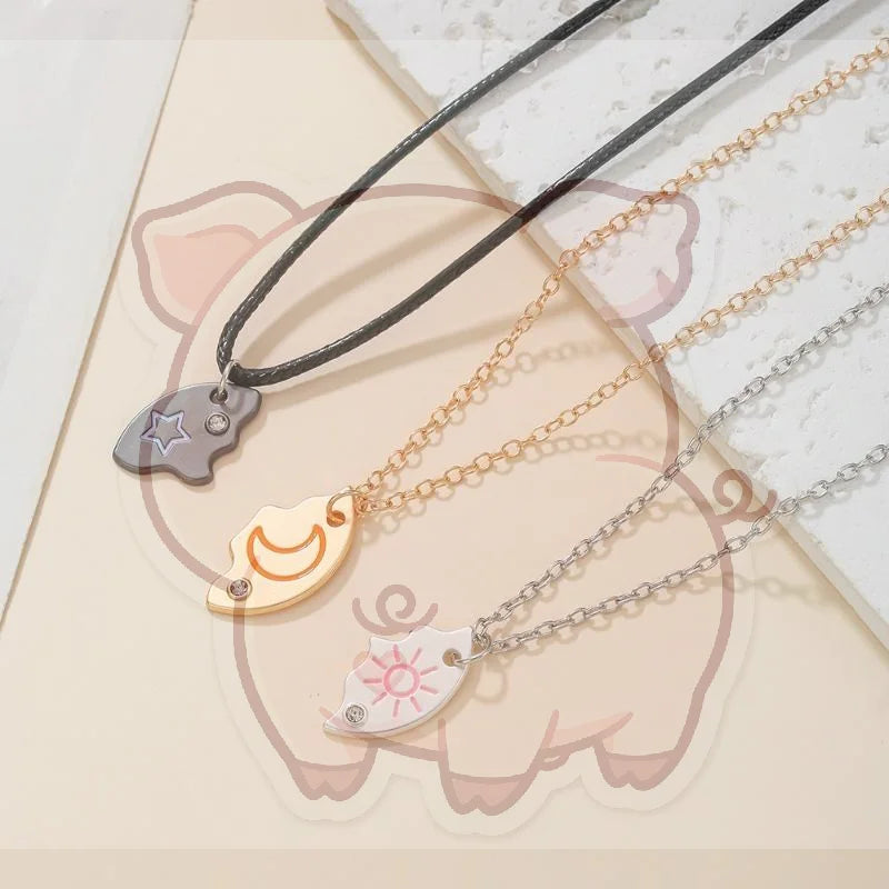 3-Piece Sun Moon Star Puzzle Necklace Set | BFF Matching Gift