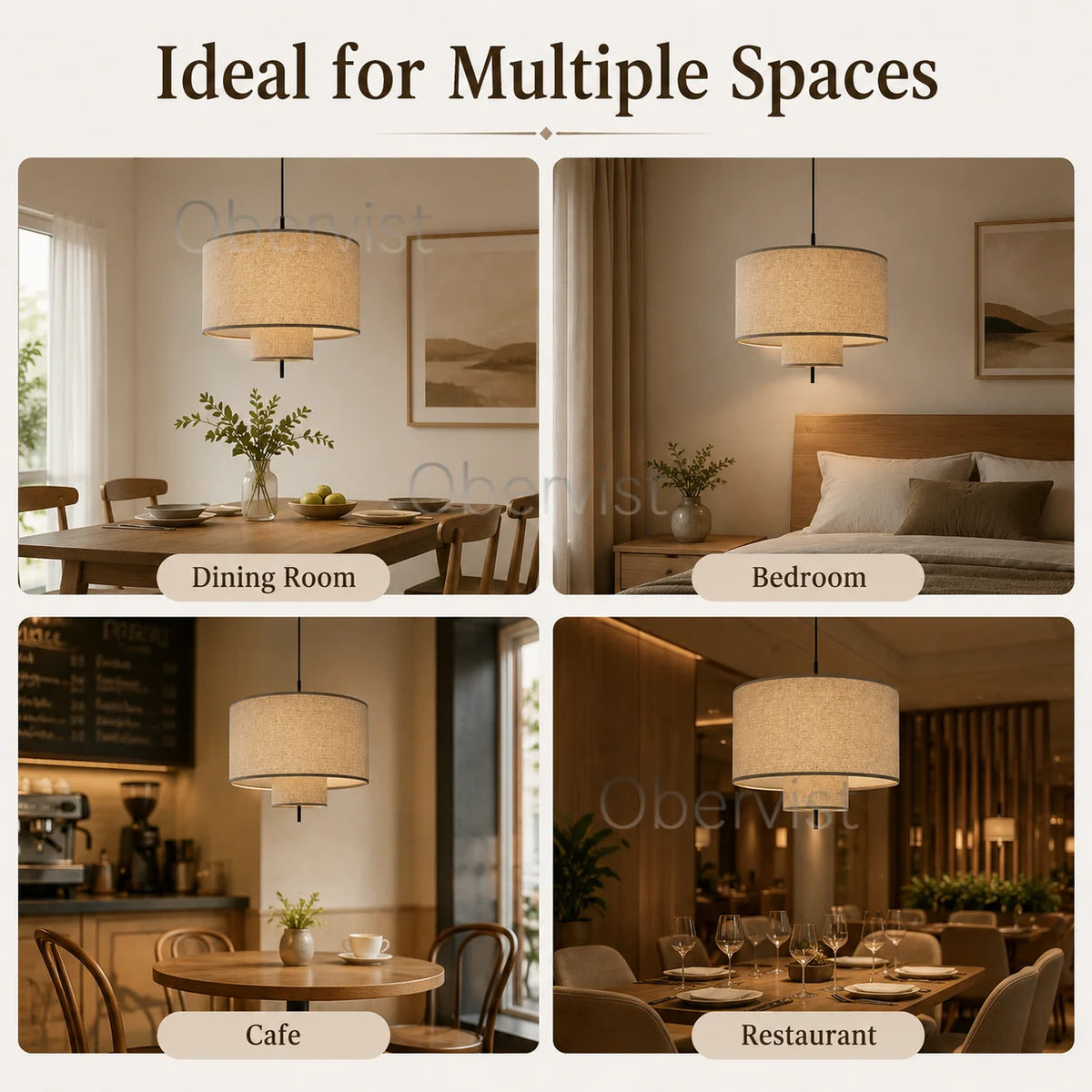 Wabi Sabi Fabric Pendant Light | Nordic Chandelier E27 LED