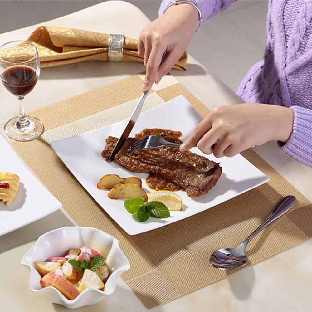 PVC Rectangle Placemats – Non-Slip & Oil-Proof Dining Table Mats