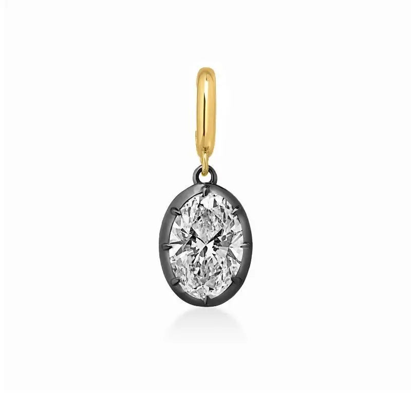 Women's Dainty CZ Pendant Necklace | Mixed Metal Bead Chain