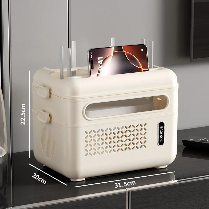 WiFi Router Organizer Box – Cable Management Storage Shelf