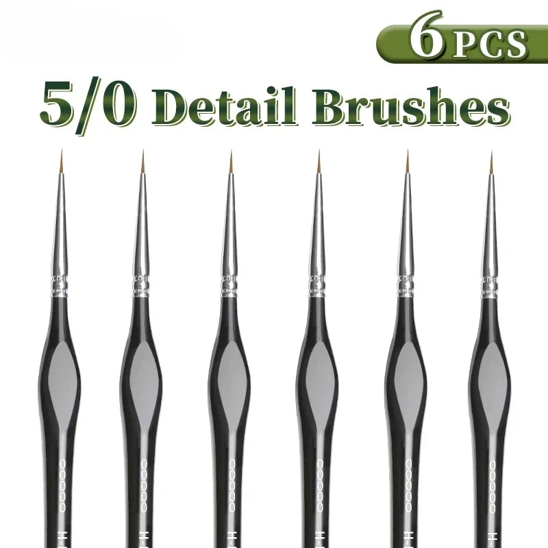 Fine Tip Paint Brush Set – Nylon Detail Brushes for Acrylic