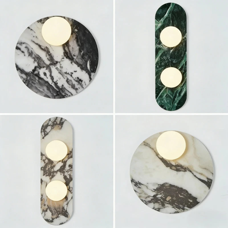 White Marble LED Wall Sconce | Wabi Sabi Stone Wall Lamp