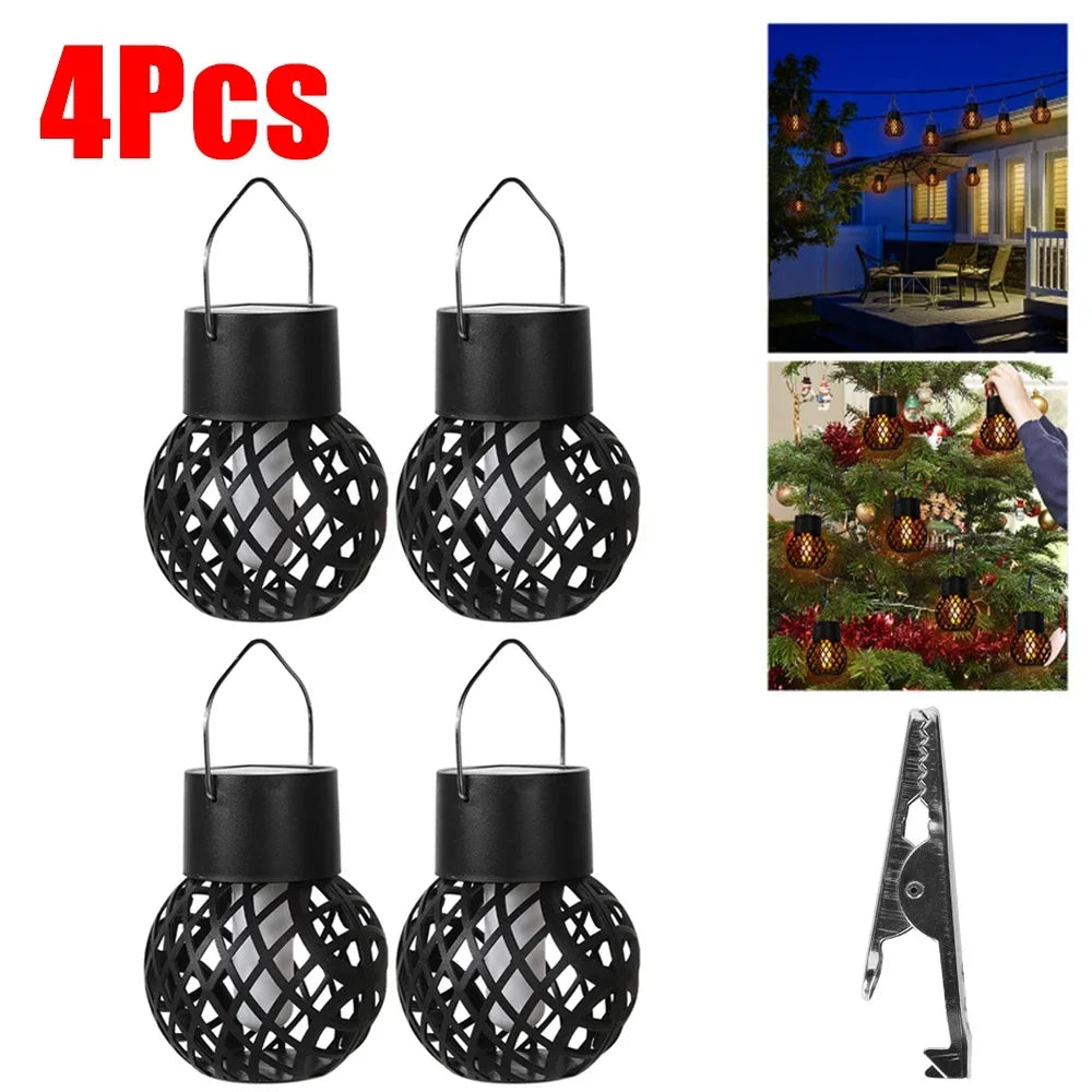 Solar Flame Hanging Ball Lamp – Waterproof Outdoor Decor 8-Pack